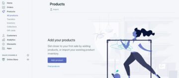 adding products in Shopify