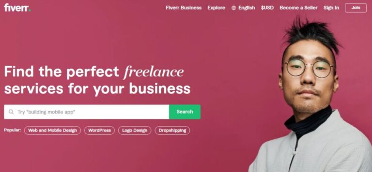 Fiverr home page